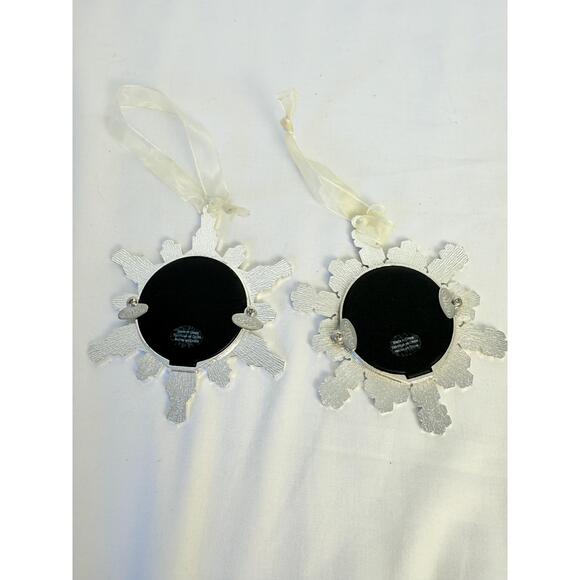 Kirkland Waterford Ornament Red Gems Silver Snowflake Hanging Ribbon - Picture 4 of 8